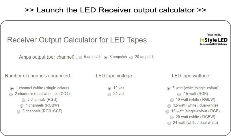 Launch InStyle's LED Receiver Output calculator